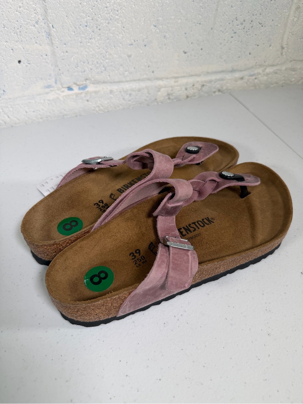 Birkenstock Gizeh Braided Suede Leather Sandals Dusty Pink Women’s EU 39 US 8 - Picture 3 of 5